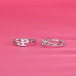 silvostyle by png Women Sterling Silver Elegant Loop Toe Rings image 2