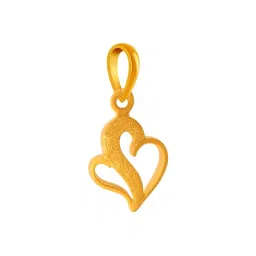 p.c. chandra jewellers Women Yellow Gold B Initial Graceful Heart Pendant image 2