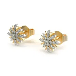 valanova Women Yellow Gold Lab Grown Diamond Stud Earrings image 2