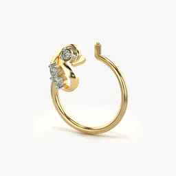 valanova Women Yellow Gold Lab Grown Diamond Nose Ring image 2