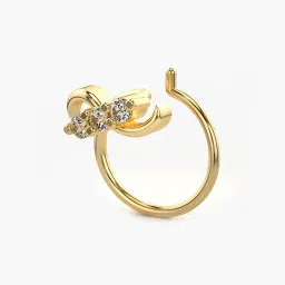 valanova Women Yellow Gold Lab Grown Diamond Nose Pin image 2