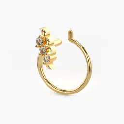 valanova Women Yellow Gold Lab Grown Diamond Nose Pin image 2