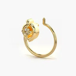 valanova Women Yellow Gold Lab Grown Diamond Nose Ring image 2
