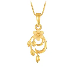 joyalukkas Women Yellow Gold Floral Pendant image 2
