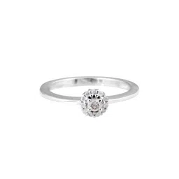hiflyer jewels Women Sterling Silver Diamond-Studded Ring image 2