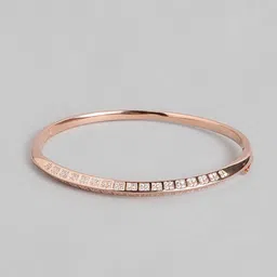 zavya Women Sterling Silver Rose Gold-Plated Elegant CZ-Studded Bracelet image 2