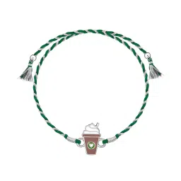 giva Boys Sterling Silver Coffee Charm Tie-Up Rakhi image 2