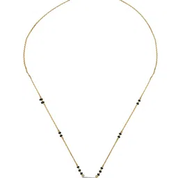 p n gadgil jewellers Women Yellow Gold Diamond-Studded Modern Mangalsutra image 2
