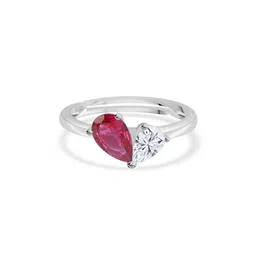 ornate jewels Women Sterling Silver Toi Et Moi Adjustable Ring image 2