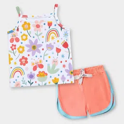 miarcus Girls Graphic Print Shorts with Top image 2