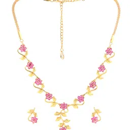estele Gold-Plated Ruby Necklace Set image 2