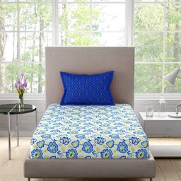 stellar home 120 TC Floral Print Single Bedsheet with 1 Pillow Cover image 2