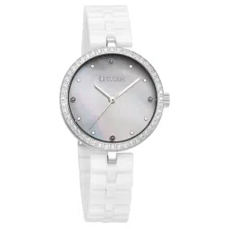 titan Women Mother of Pearl Dial Ceramic Strap Quartz Analogue Watch - 95215KC01 image 2