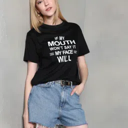 Shein Drop Shoulder Typographic Chest Print Boxy Fit Tshirt image 2