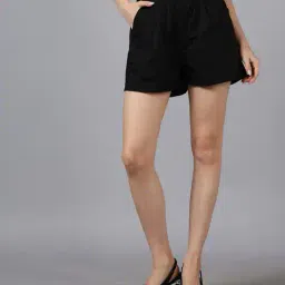 Shein High Rise Pleated Mini Shorts with Pockets image 2