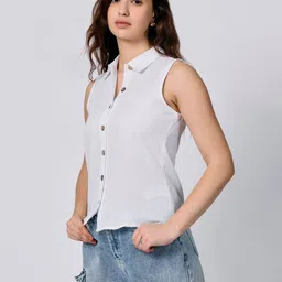 outzidr global Women Regular Fit Shirt with Spread Collar image 2