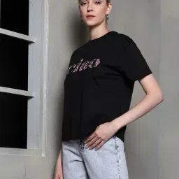 Shein Drop Shoulder Animal Typographic Print Boxy Fit Tshirt image 2