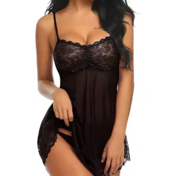 curvex Women Lace Babydoll with Adjustable Straps image 2