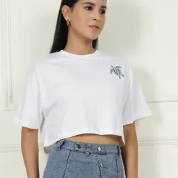 Shein Casual Graphic Back Print Crop Short Sleeve T-Shirt image 2