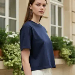 Shein Drop Shoulder Typographic Back Print Crew Tshirt image 2