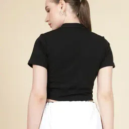 Shein Activewear Short Sleeves Front Zip Panelled Fitted Top image 2