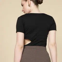 Shein Short Sleeve Front & Side Cut-Out Bodysuit image 2