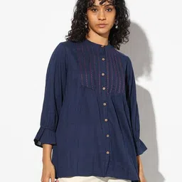 svrnaa by azorte Pleated Regular Fit Top image 2
