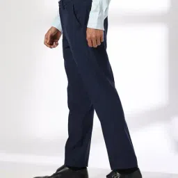 john players Men Slim Fit Flat-Front Trousers image 2