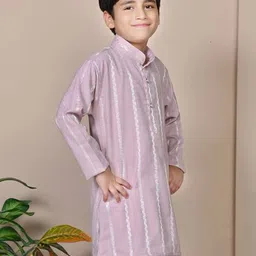 pixie n prince Boys Stripes Kurta Pyjama Set image 2