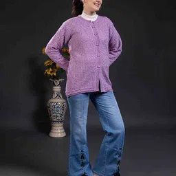 wearlusso Women Self-design Cardigan image 2