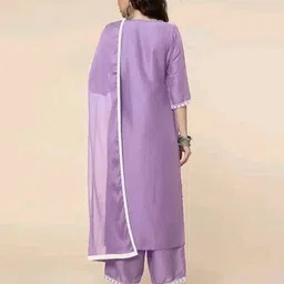 laxminarayan apparel Women Embroidered Straight Kurta Pants Set with Dupatta image 2