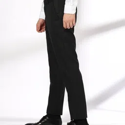 john players Men Slim Fit Flat-Front Formal Trousers image 2