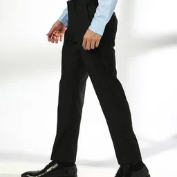 john players Men Slim Fit Flat-Front Trousers image 2