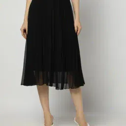 yousta Women Accordian Pleated A-Line Skirt image 2