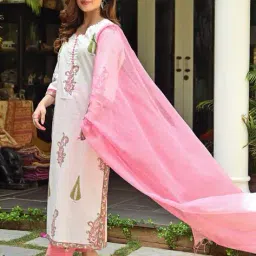 royal export x ag Women Paisley Print Straight Kurta with Pants & Dupatta image 2