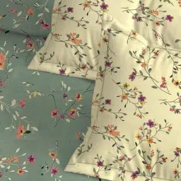 trance home linen Cotton Bedsheet With 2 Pillow Cover image 2