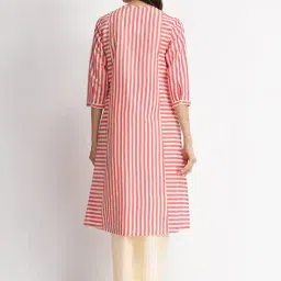 pink fort Women Striped Kurta & Pants Set image 2