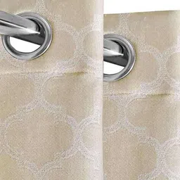 saral home Cotton Long Door Room Darkening Curtain 2P image 2