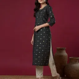 fashor Women Printed Straight Kurta image 2