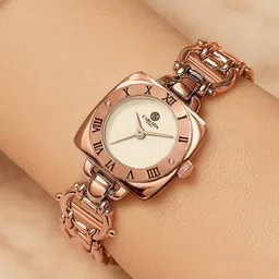 carlton london Women Florance CLGCW-001 Analogue White Rose Gold Toned Stainless Steel Watch image 2