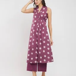 pink fort Woman Geometric Pant-Suit Set image 2