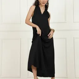 Shein Party V-Neck Flared Hem Maxi A-Line Dress-picture-29