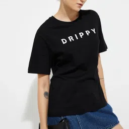 max Women Back Print Relaxed Fit T-Shirt image 1