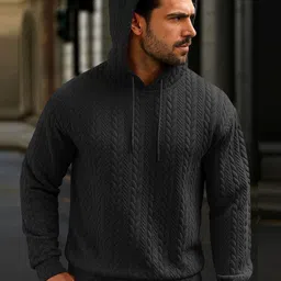 jump cuts Men Regular Fit Hooded Sweatshirt image 1