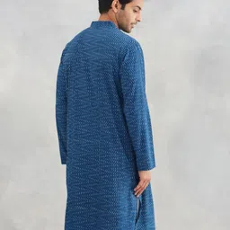 fabindia Men Block Print Relaxed Fit Long Kurta image 3