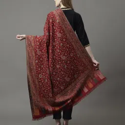 indie picks Kani Paisley Woven Shawl with Frayed Hem image 3