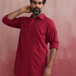 truebrowns Solid Short Kurta image 3