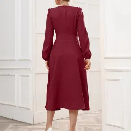 womenster Women V-Neck Fit & Flare Dress image 3