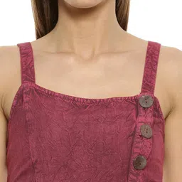 campus sutra Strappy Jumpsuit with Button Fastening image 3