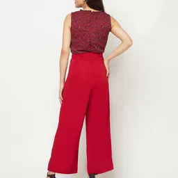 sqew Floral Print Jumpsuit with Waist Tie-Up image 3